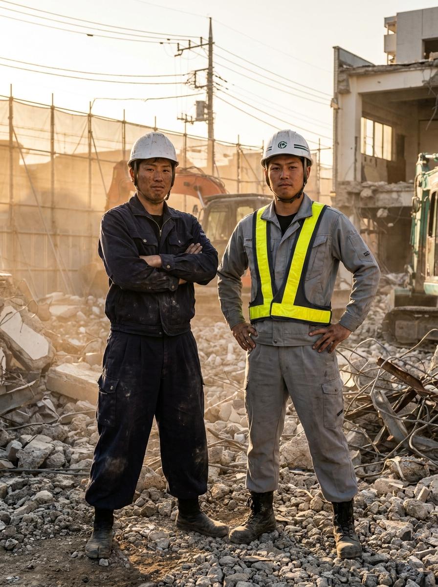 職人チームの作業風景